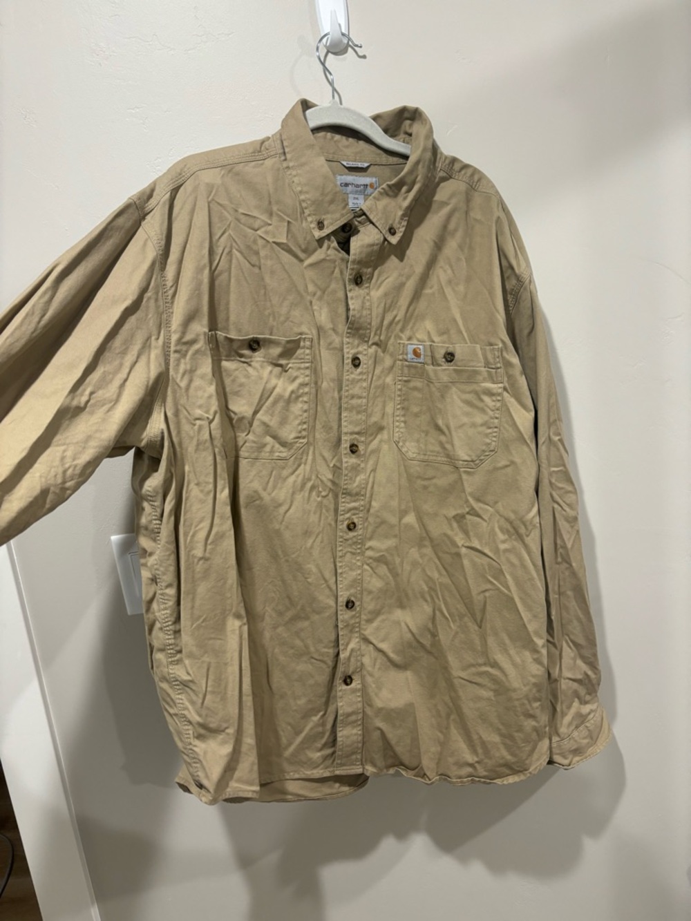 Carhartt Men's Tan Button-Front Work Shirt Jacket